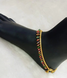 Latest Beautiful Alloy Gold Plated Anklets