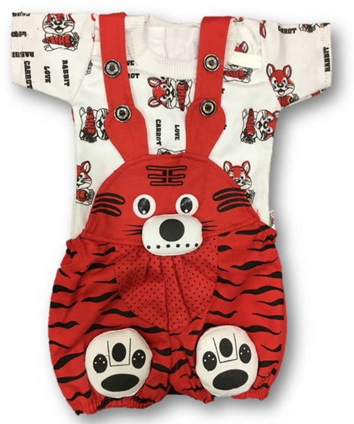 Toddler Choice Baby Girl Baby Boys Red Dungaree Set for Kids