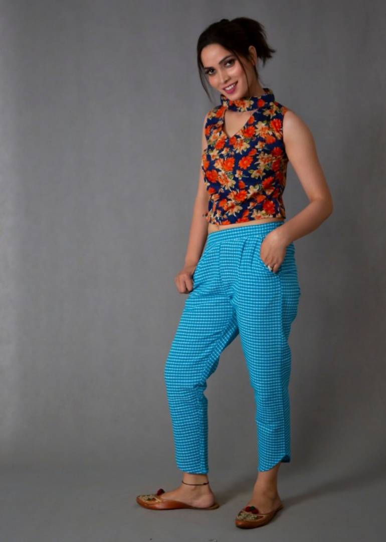 Exclusively Bowden & Cahill Choker neck Floral Crop top