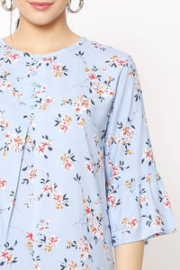 Women Casual Light Blue Top