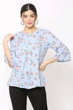 Load image into Gallery viewer, Women Casual Light Blue Top