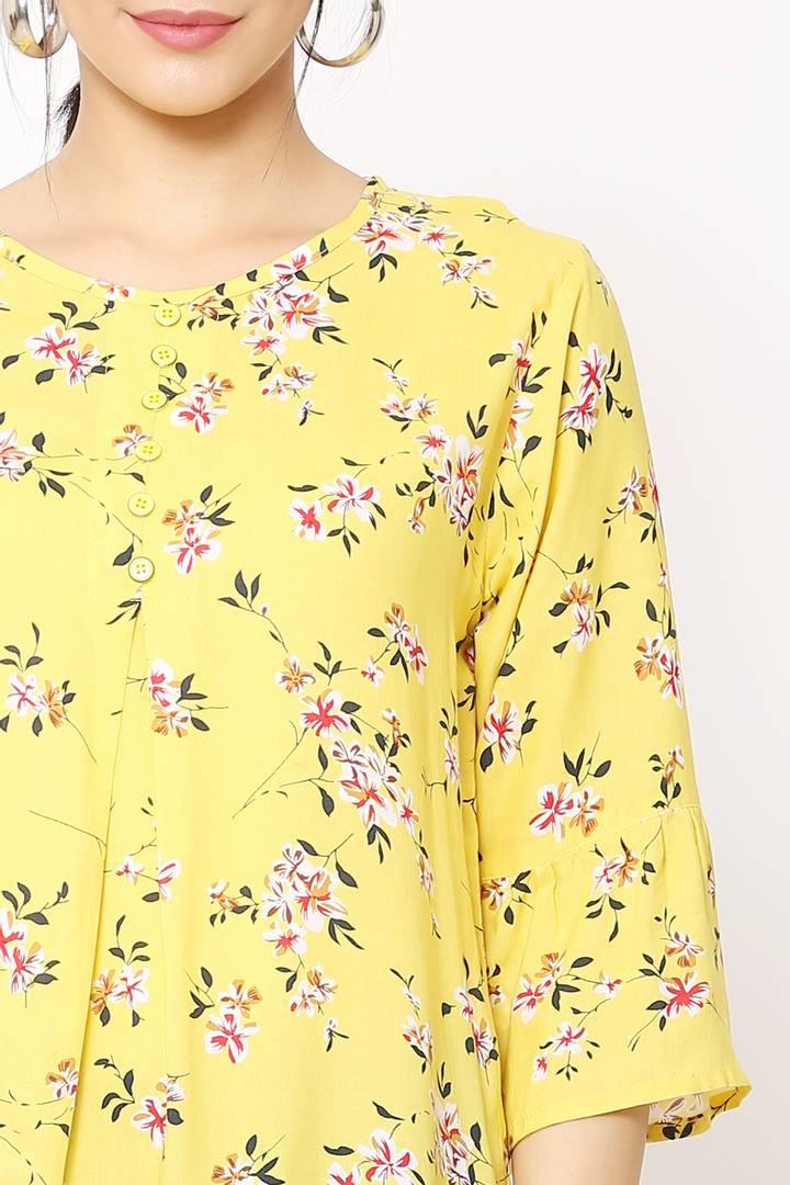 Women Casual Yellow Top