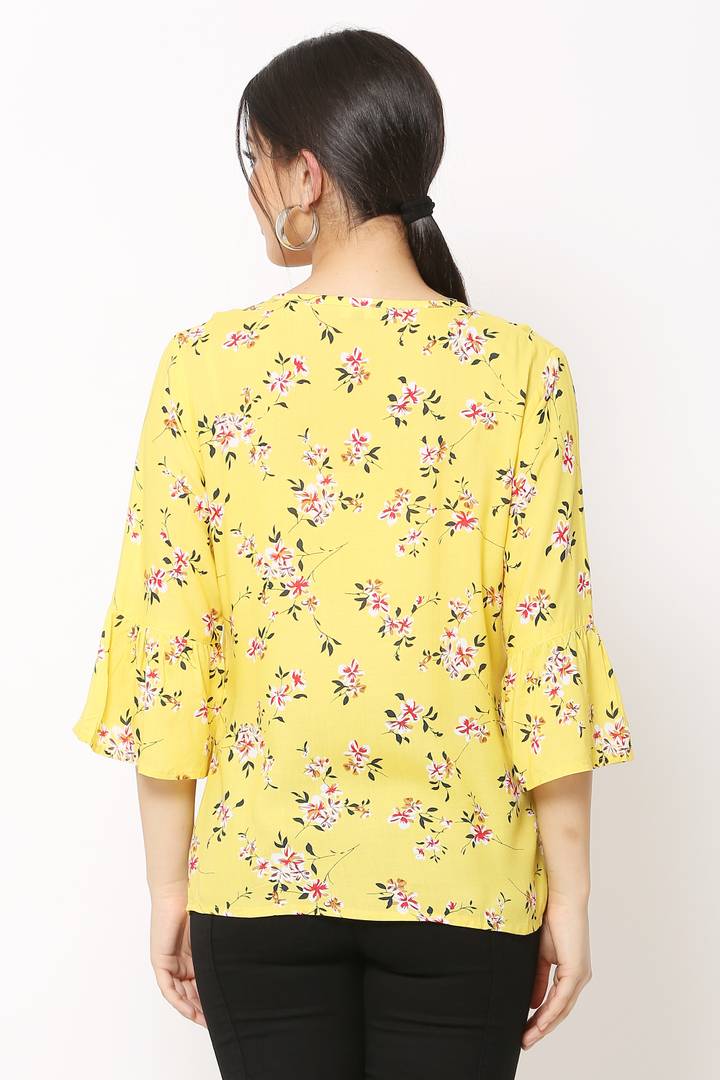 Women Casual Yellow Top