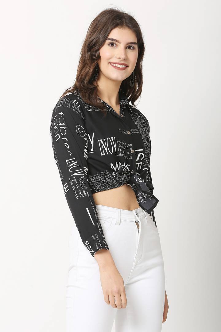 Women Cotton Blend Printed Crop Top