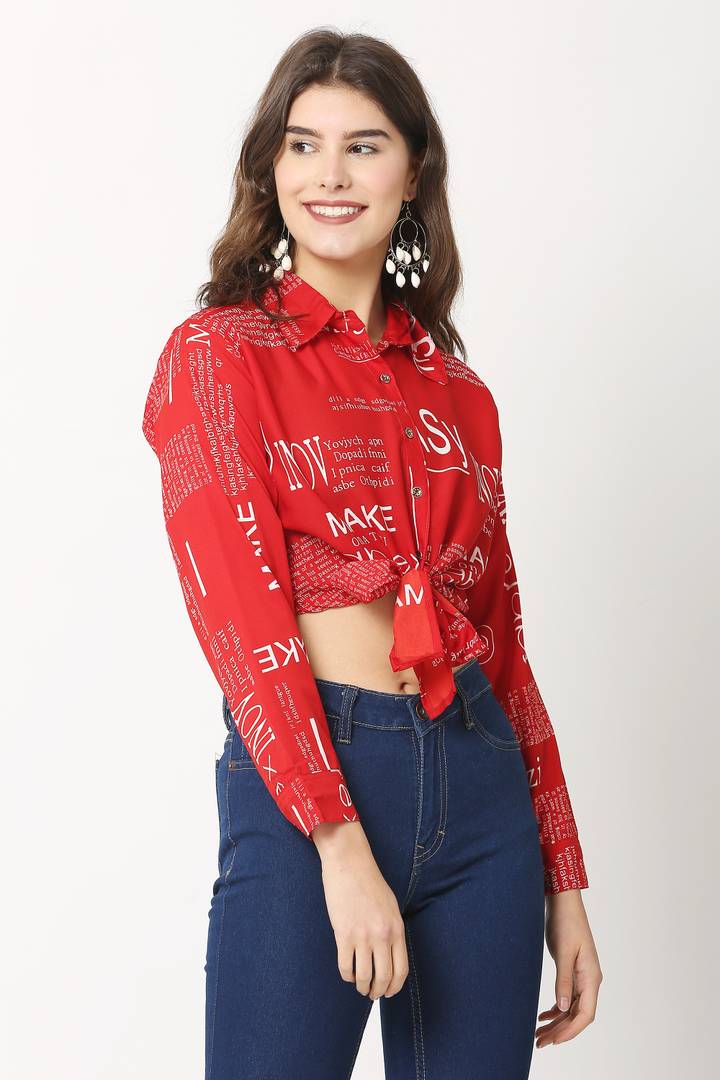 Women Cotton Blend Printed Crop Top