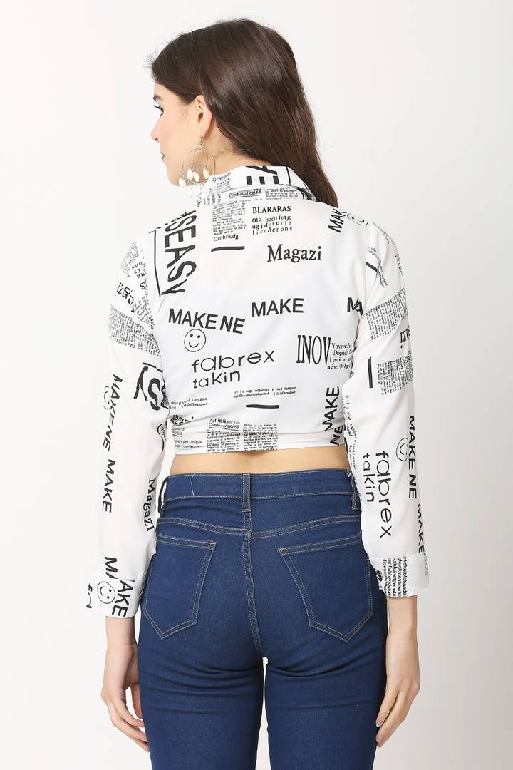 Women Cotton Blend Printed Crop Top