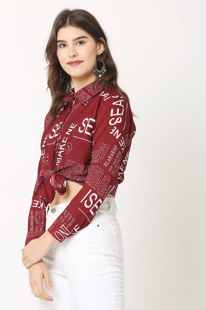 Women Cotton Blend Printed Crop Top