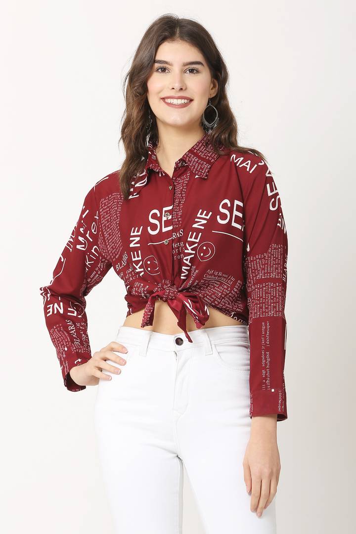 Women Cotton Blend Printed Crop Top