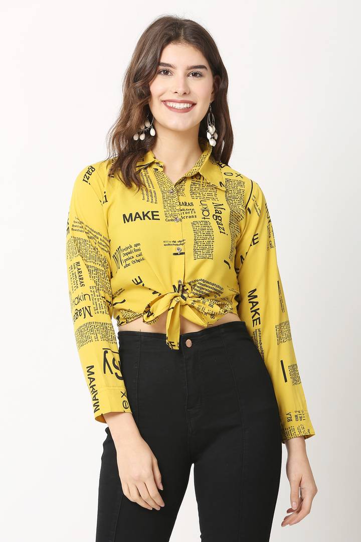Women Cotton Blend Printed Crop Top