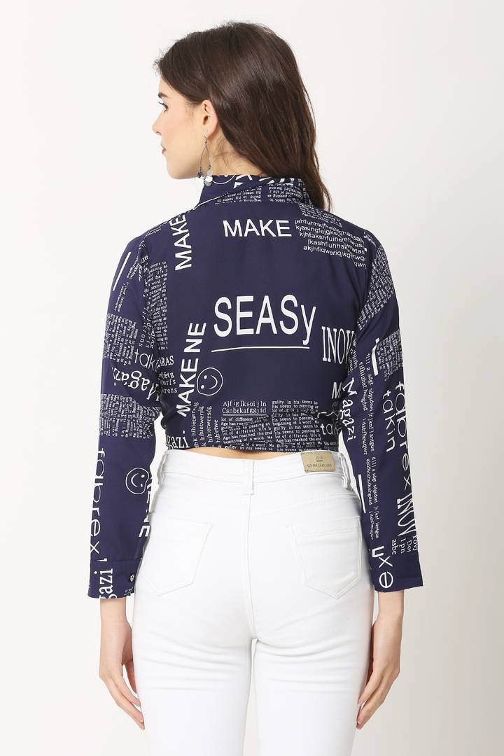 Women Cotton Blend Printed Crop Top