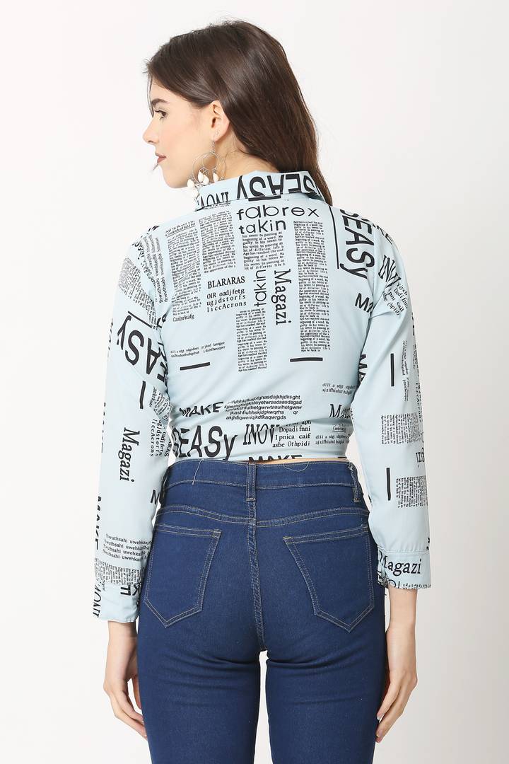 Women Cotton Blend Printed Crop Top