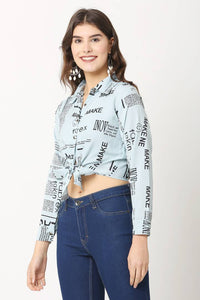 Women Cotton Blend Printed Crop Top