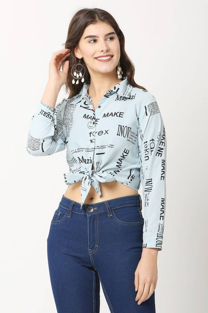 Women Cotton Blend Printed Crop Top