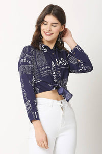 Women Cotton Blend Printed Crop Top