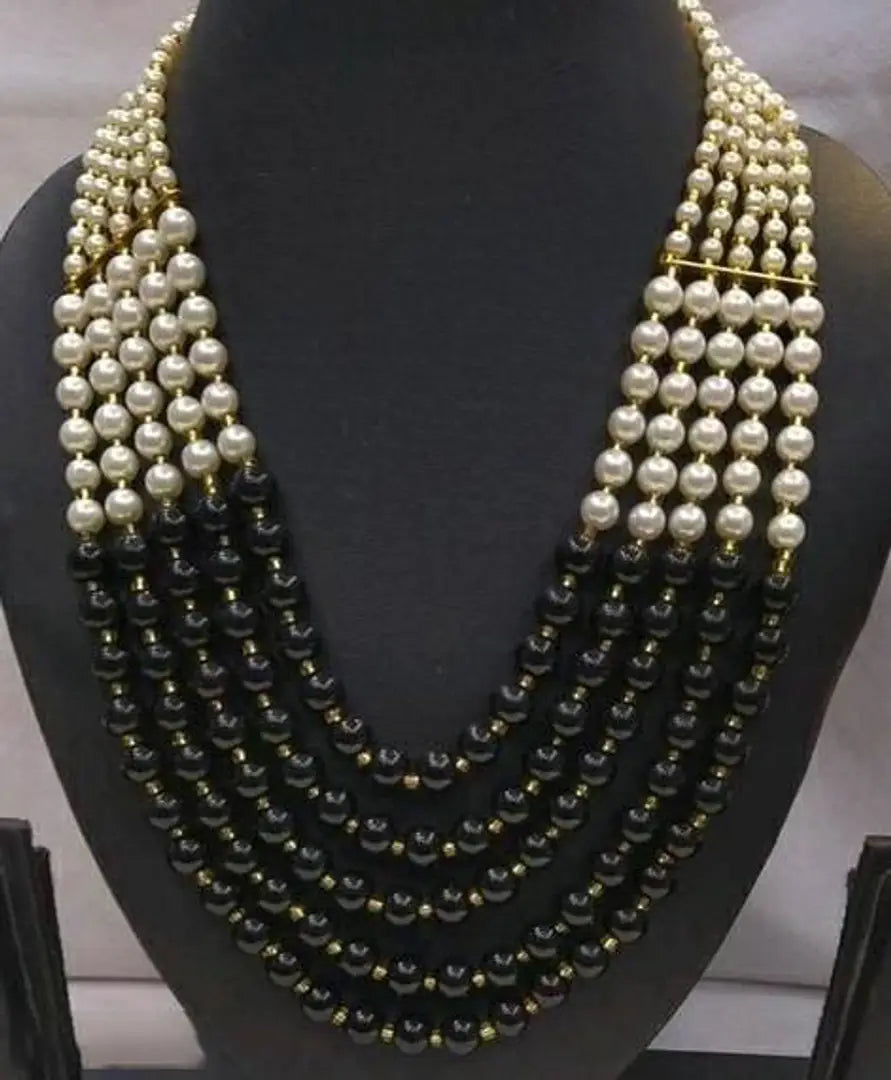 Elite Pearl Bead Work Necklace