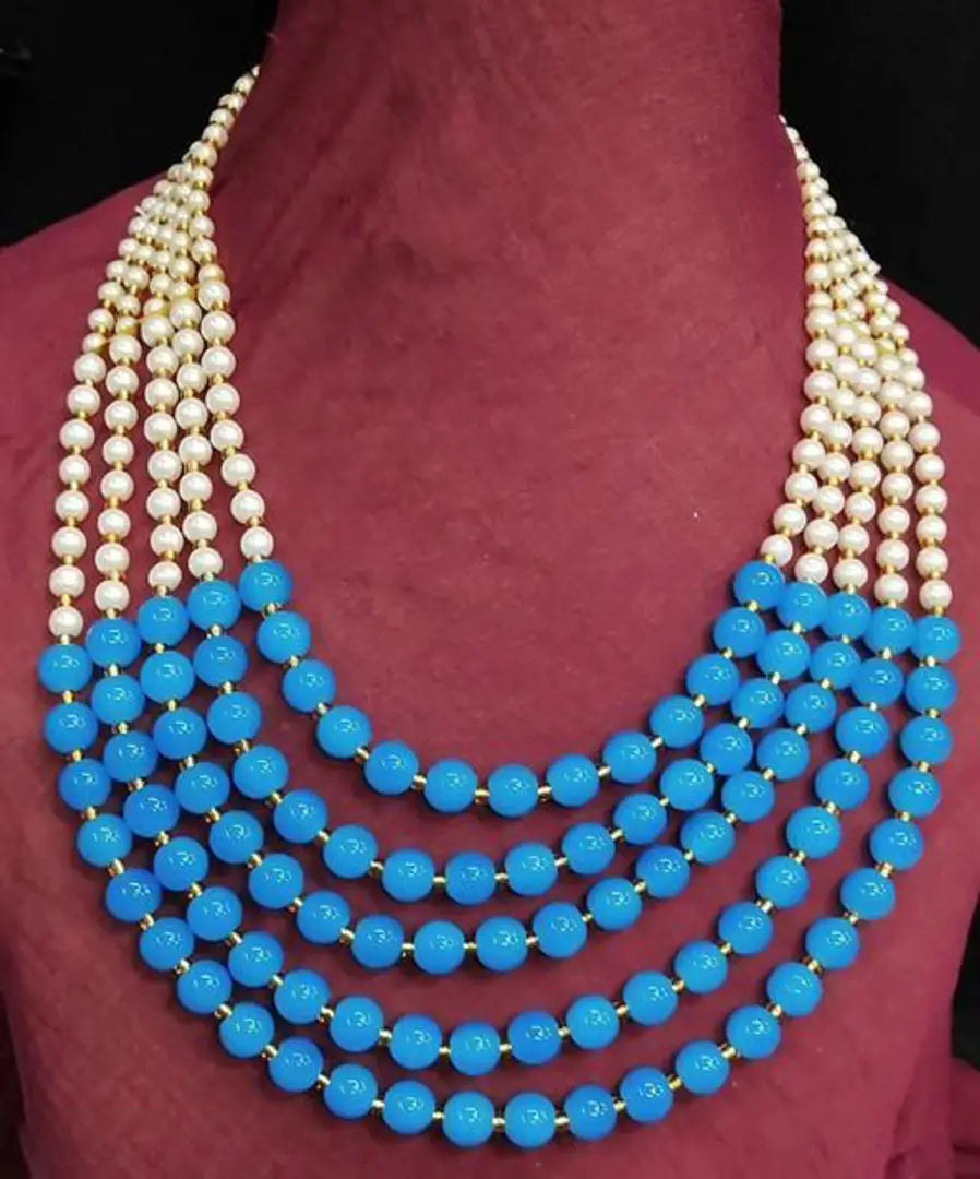 Elite Pearl Bead Work Necklace