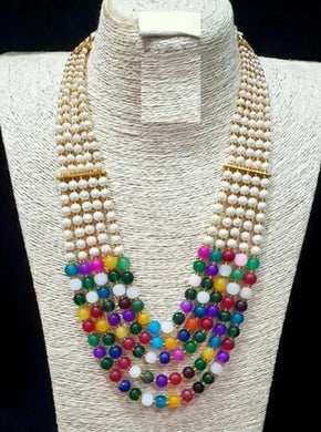 Elite Pearl Bead Work Necklace