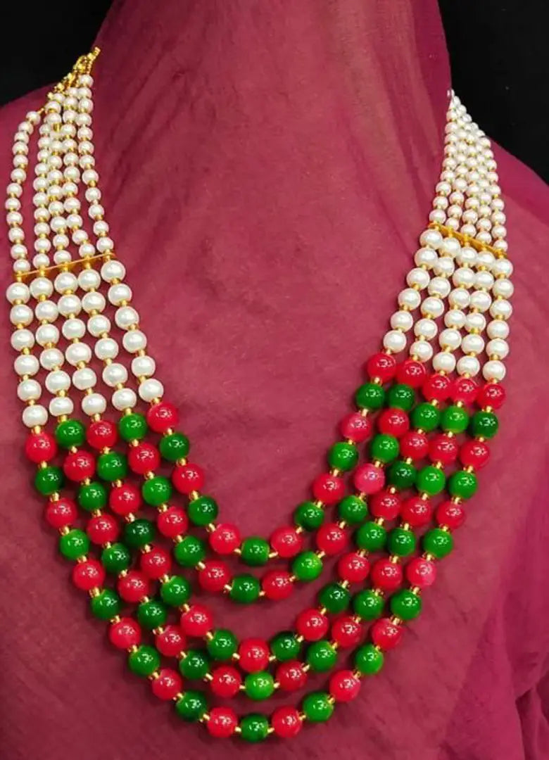 Elite Pearl Bead Work Necklace