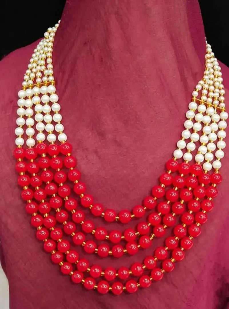 Elite Pearl Bead Work Necklace