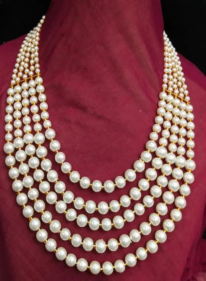 Elite Pearl Bead Work Necklace