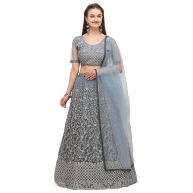 Designer Net Semi Stitched Lehenga Choli for Women