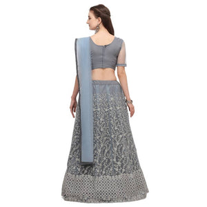 Designer Net Semi Stitched Lehenga Choli for Women