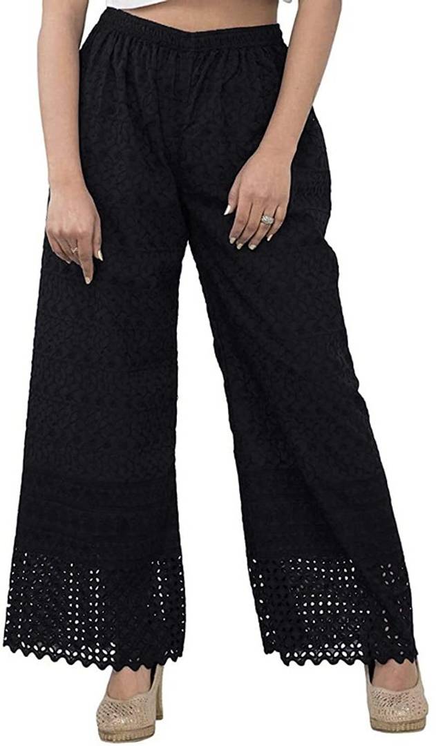 Women's Regular Fit Chikan Palazzo