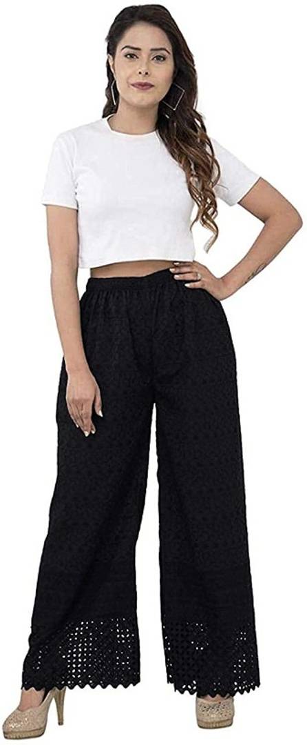 Women's Regular Fit Chikan Palazzo