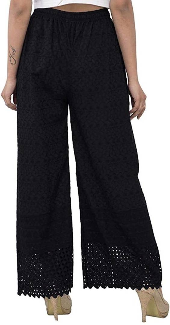 Women's Regular Fit Chikan Palazzo