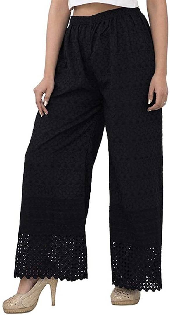 Women's Regular Fit Chikan Palazzo