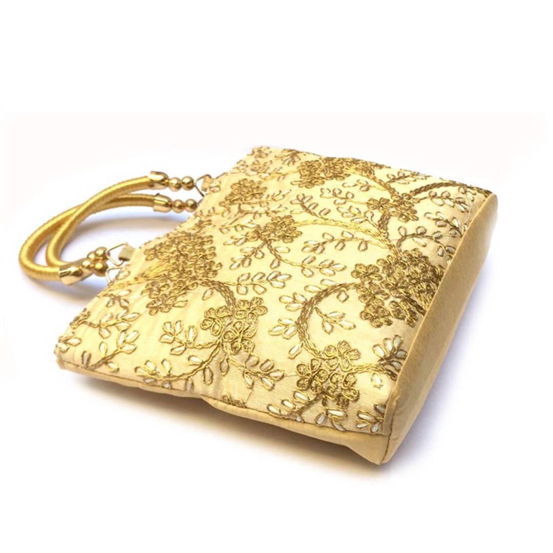 Women's Silk Embroidery Work Handbag