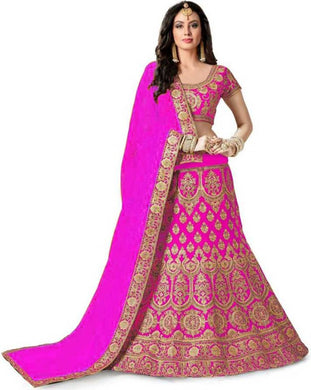 Embroidered Semi Stitched Lehenga, Choli and Dupatta Set