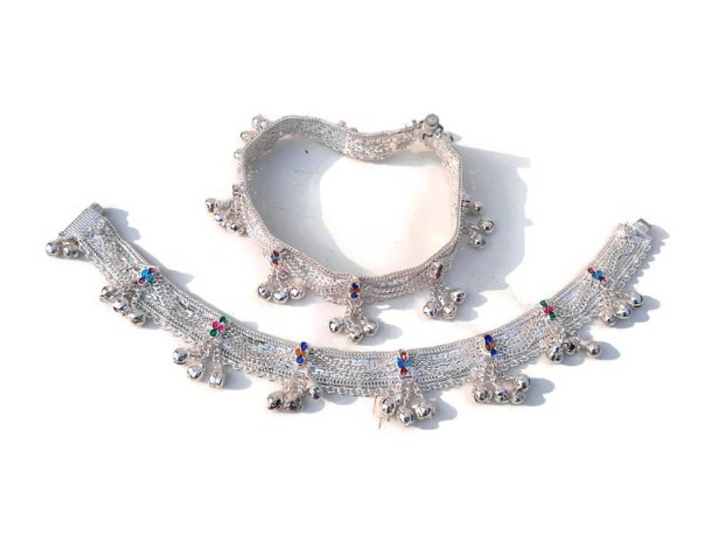 Trendy Style Statement Silver Heavy Bridal Payal / Anklet/ Pajeb (Pair of 2)