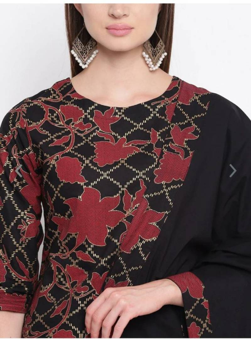 Stylish Rayon Printed Kurta With Palazzo With Dupatta Set