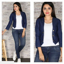 Load image into Gallery viewer, Stylish Denim Solid 3/4 Sleeves Shrug For Women