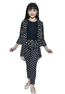 IMPORTED STRETCHABLE THREE PIECE DRESS. TOP PANT WITH REMOVABLE SHRUG.