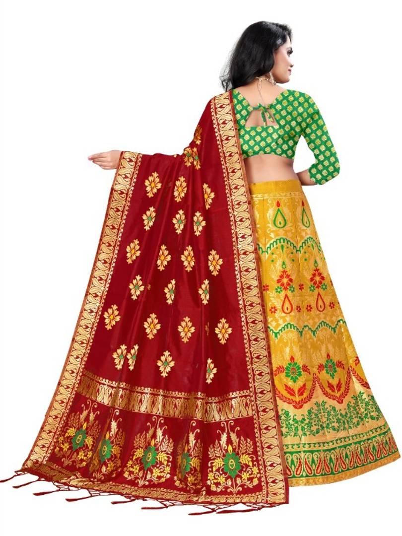 Latest Attractive Cotton Blend Semi Stitched Lehenga Choli