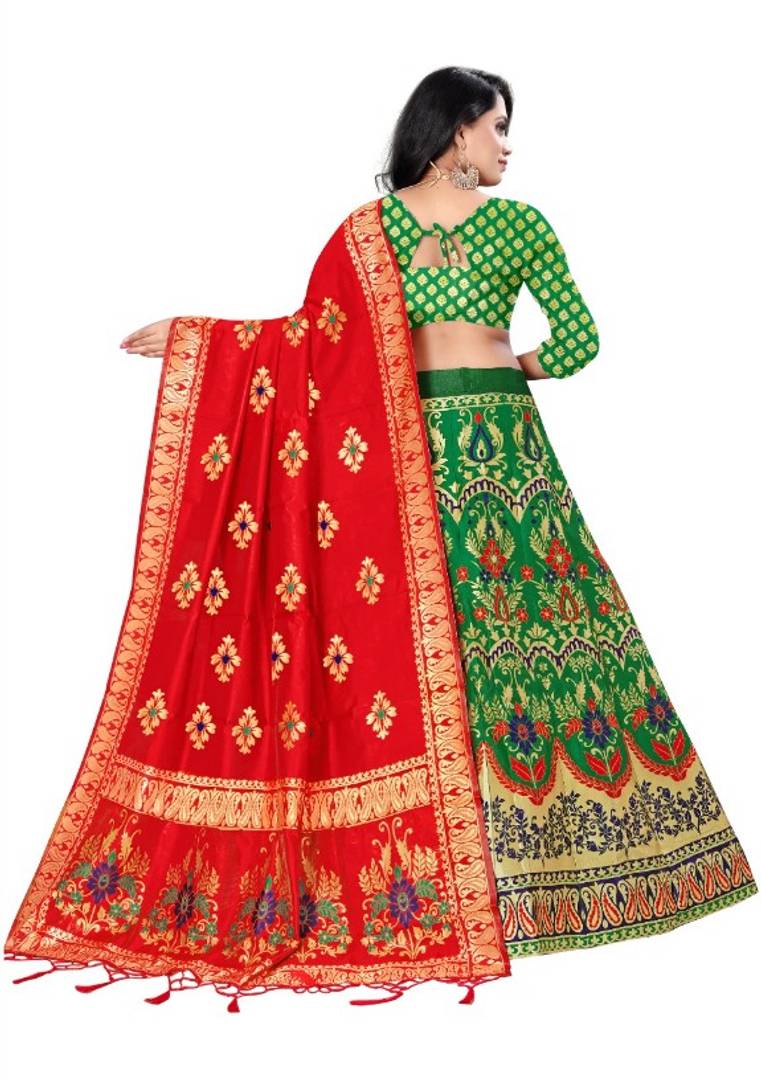 Latest Attractive Cotton Blend Semi Stitched Lehenga Choli