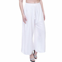 Load image into Gallery viewer, Reliable White Rayon Solid Palazzo For Women