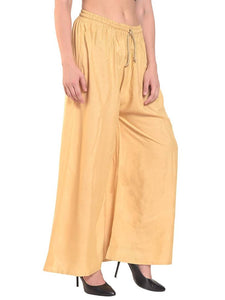 Reliable Yellow Rayon Solid Palazzo For Women