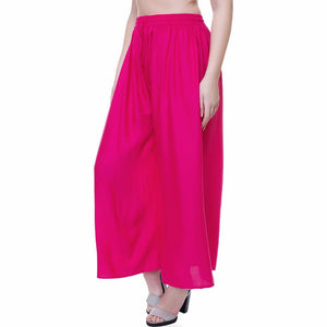 Reliable Pink Rayon Solid Palazzo For Women