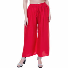 Load image into Gallery viewer, Reliable Red Rayon Solid Palazzo For Women