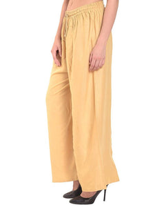 Reliable Yellow Rayon Solid Palazzo For Women