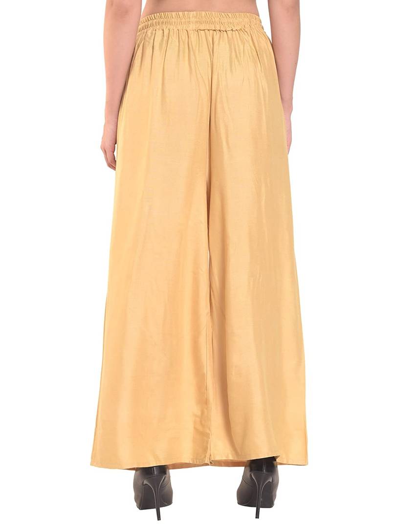 Reliable Yellow Rayon Solid Palazzo For Women