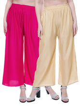 Load image into Gallery viewer, Reliable Multicoloured Rayon Solid Palazzo For Women- Pack Of 2