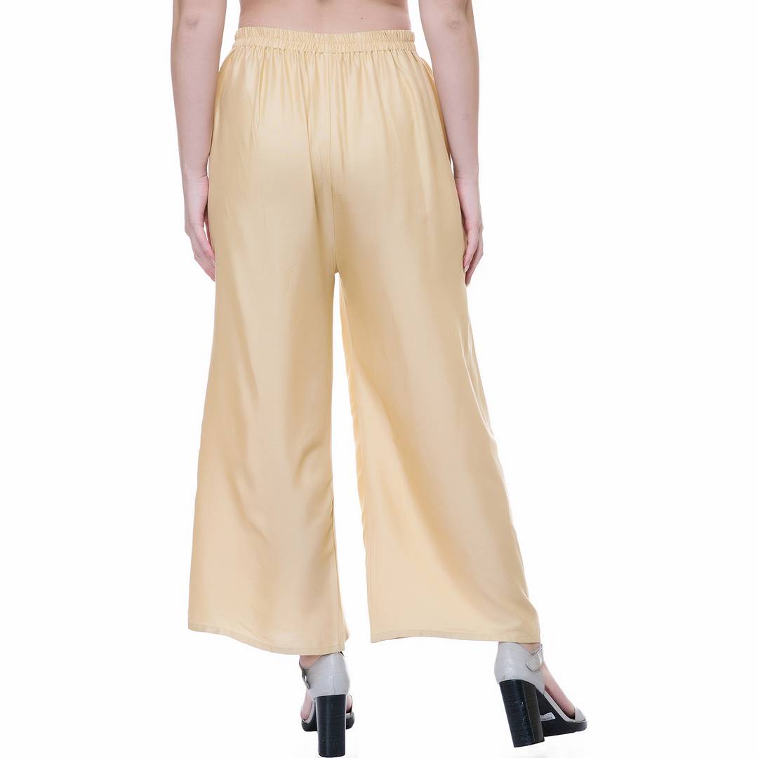 Reliable Multicoloured Rayon Solid Palazzo For Women- Pack Of 2