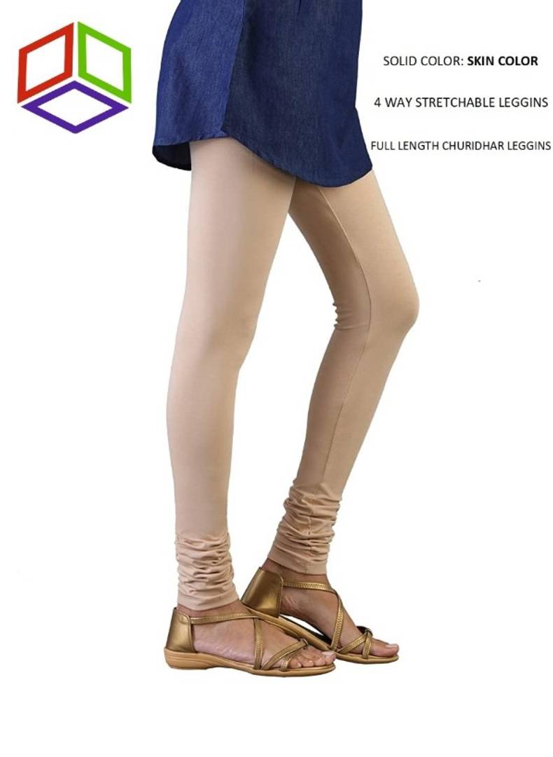 Stylish 4 Way Lycra Beige Solid Legging For Women