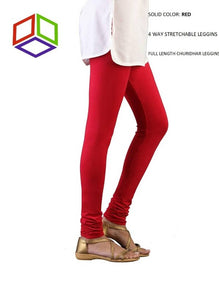 Stylish 4 Way Lycra Red Solid Legging For Women