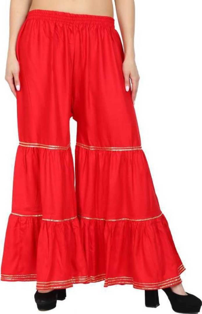 Women Rayon Solid Ethnic Palazzo