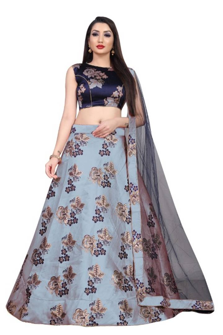 Women's Printed Semi-Stitched Lehenga Choli with Dupatta